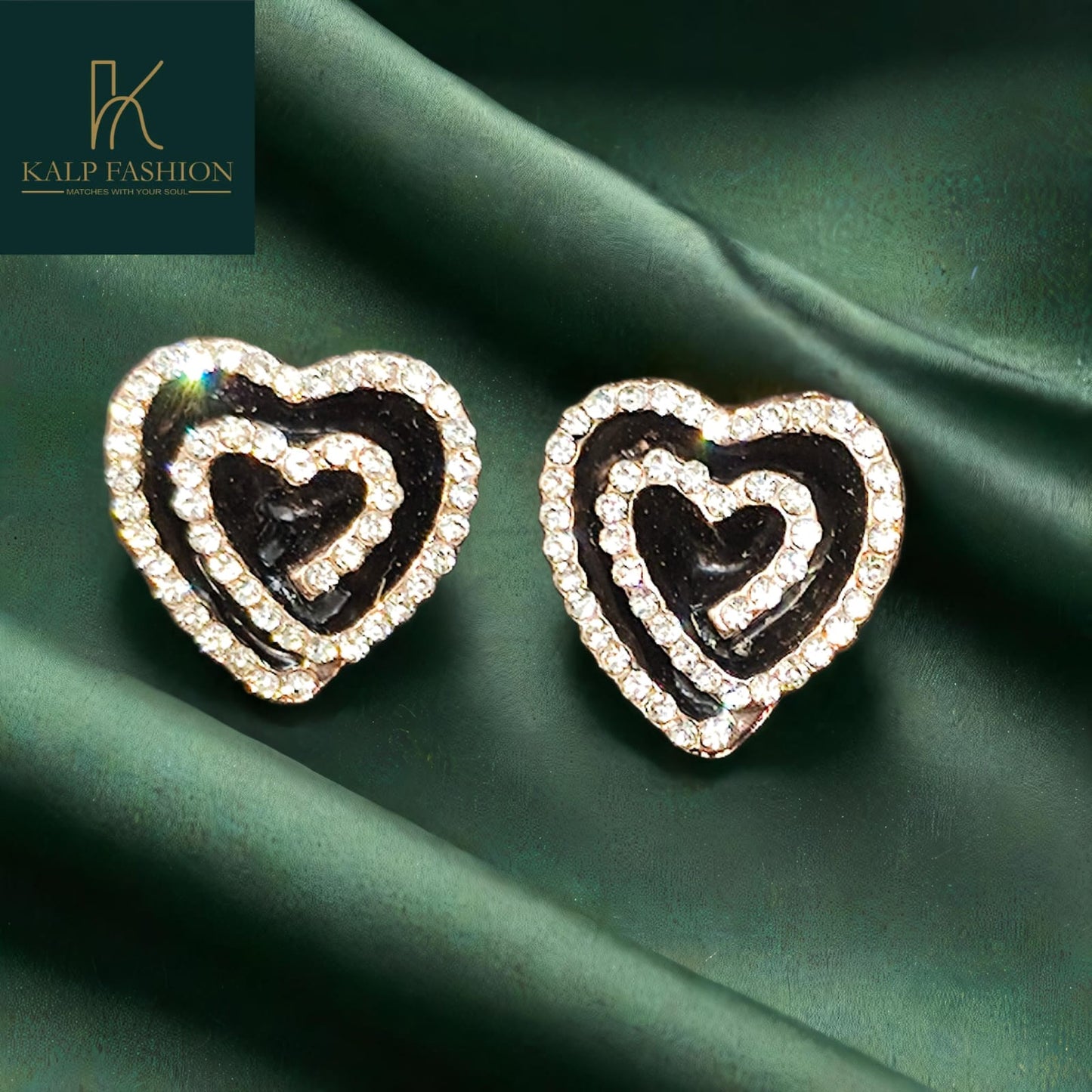 Korean-designed earrings with (AD)