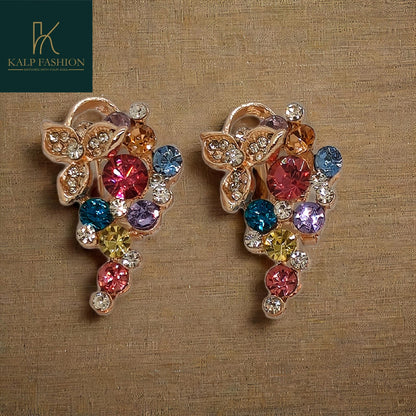 American Diamond Jeweler Multi-Color Earring Stud