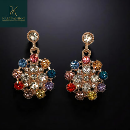 American Diamond Jeweler Multi-Color Earring Stud