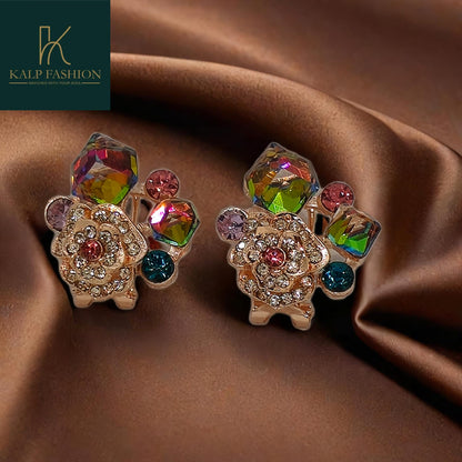 American Diamond Jeweler Multi-Color Earring Stud