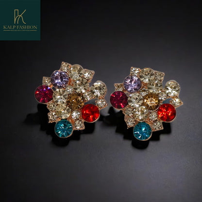 American Diamond Jeweler Multi-Color Earring Stud